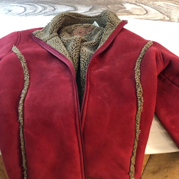 Women’s LL Bean SZ L Regular Winter Faux Sherpa Micro Faux Soft Suede Style Coat - Picture 5 of 15